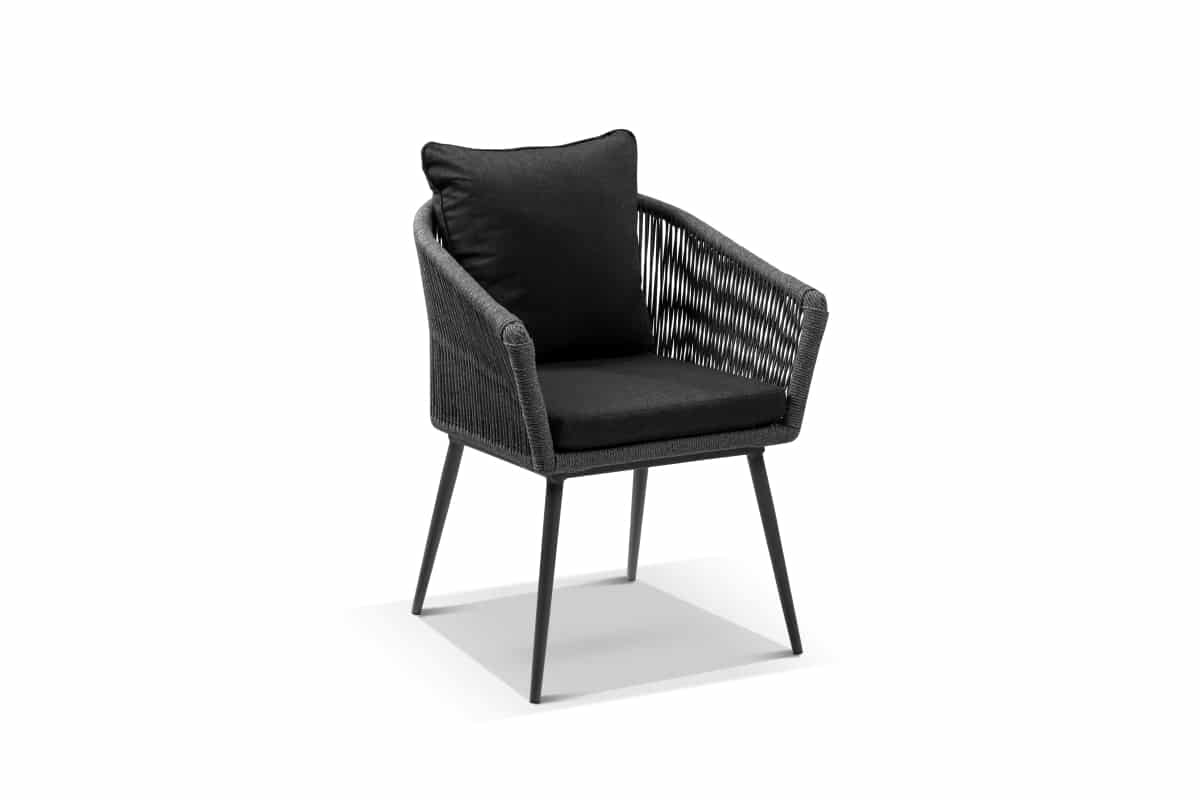 bay rope dining chair charcoal olefin cushion