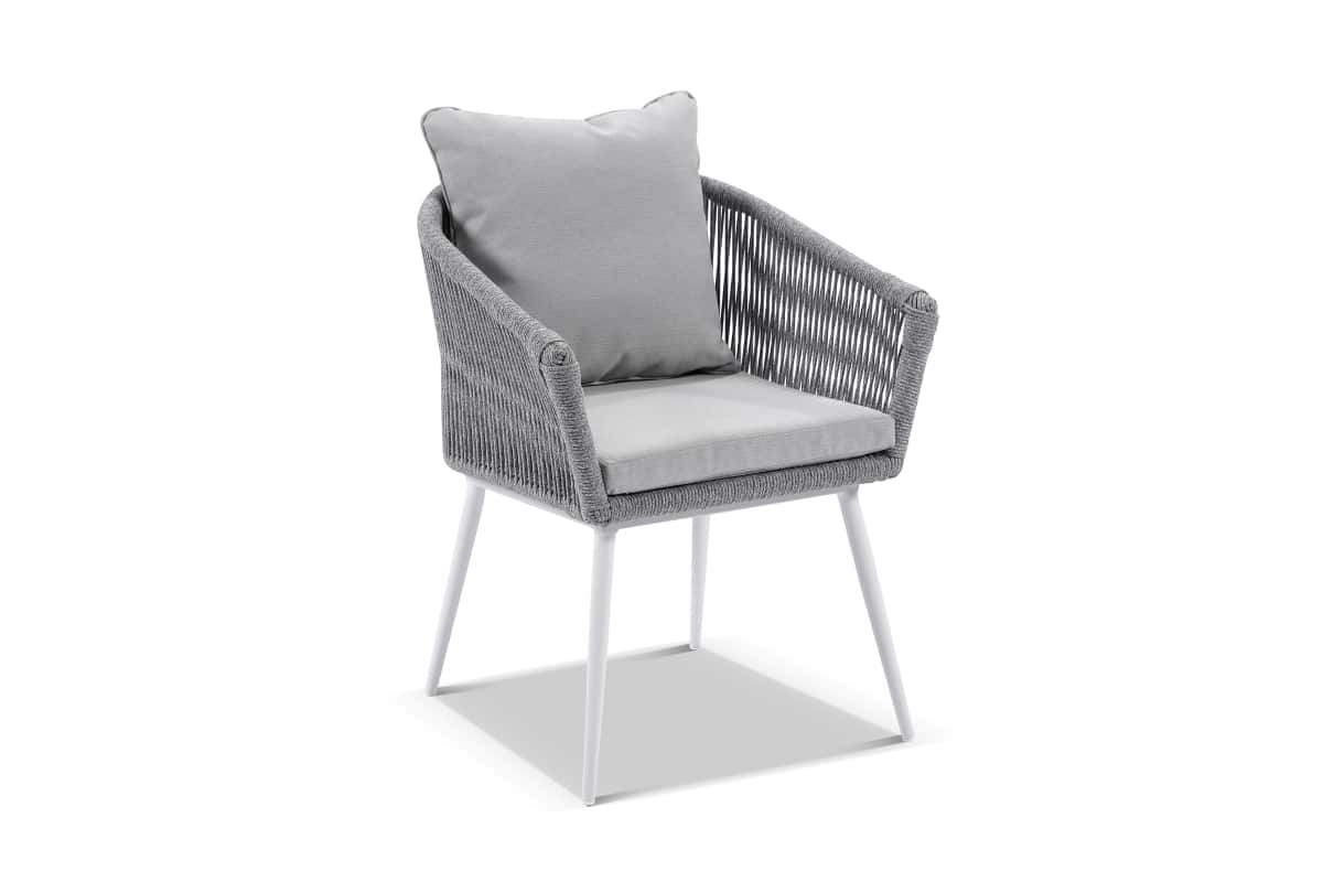 bay rope dining chair white olefin cushion