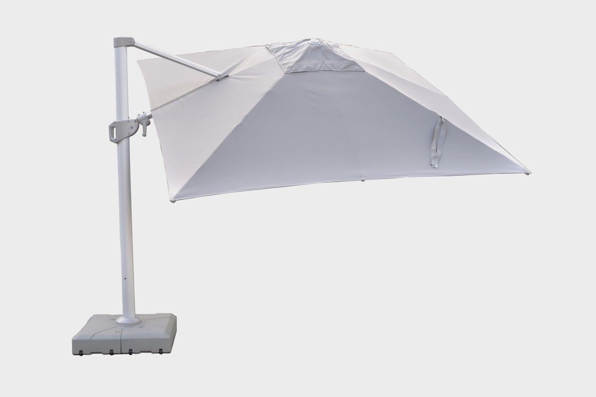 cantilever umbrella square 3m x 3m light grey