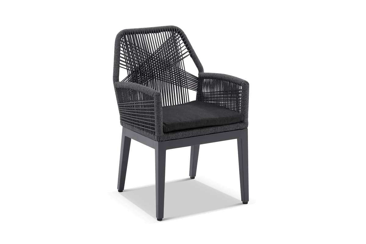 cape dining chair charcoal/olefin cushion