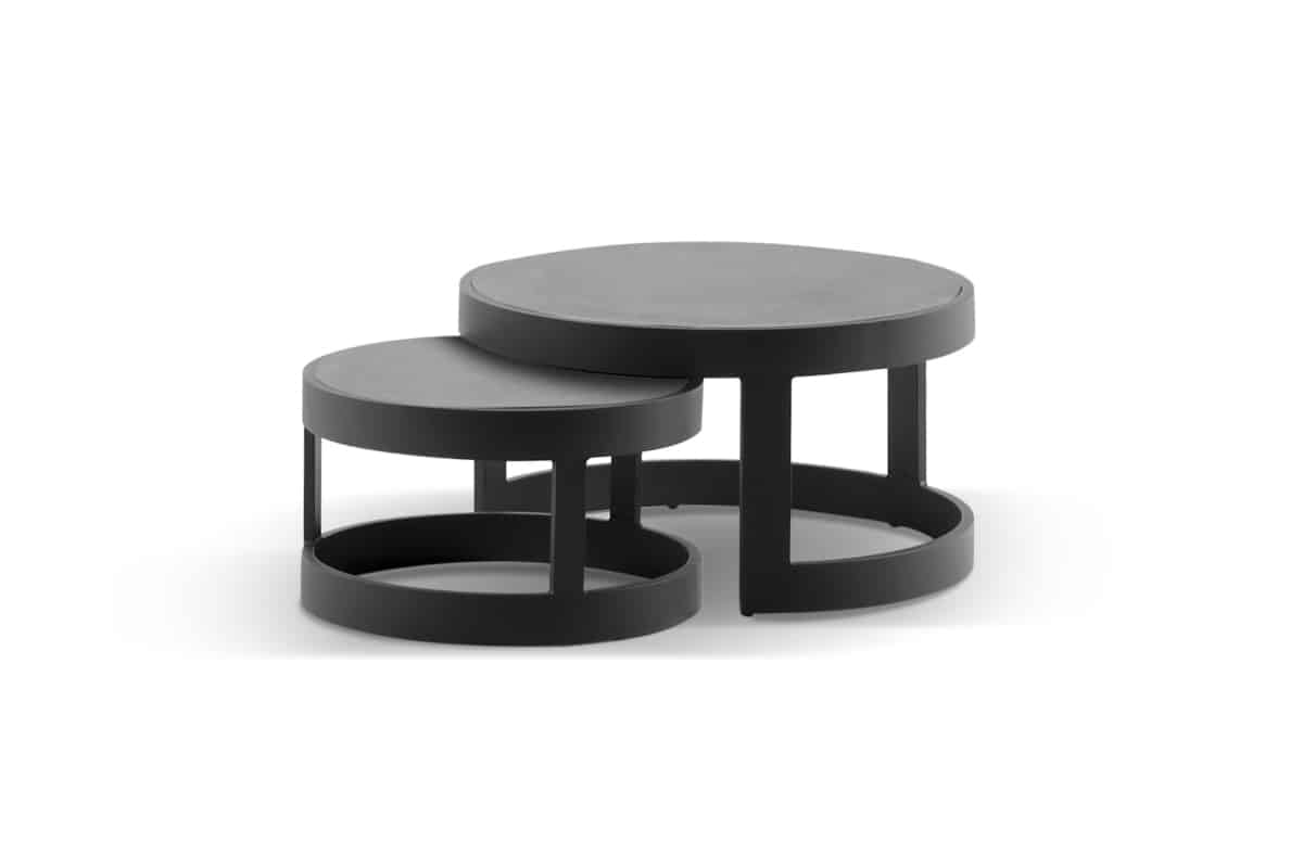 coast charcoal round coffee table set
