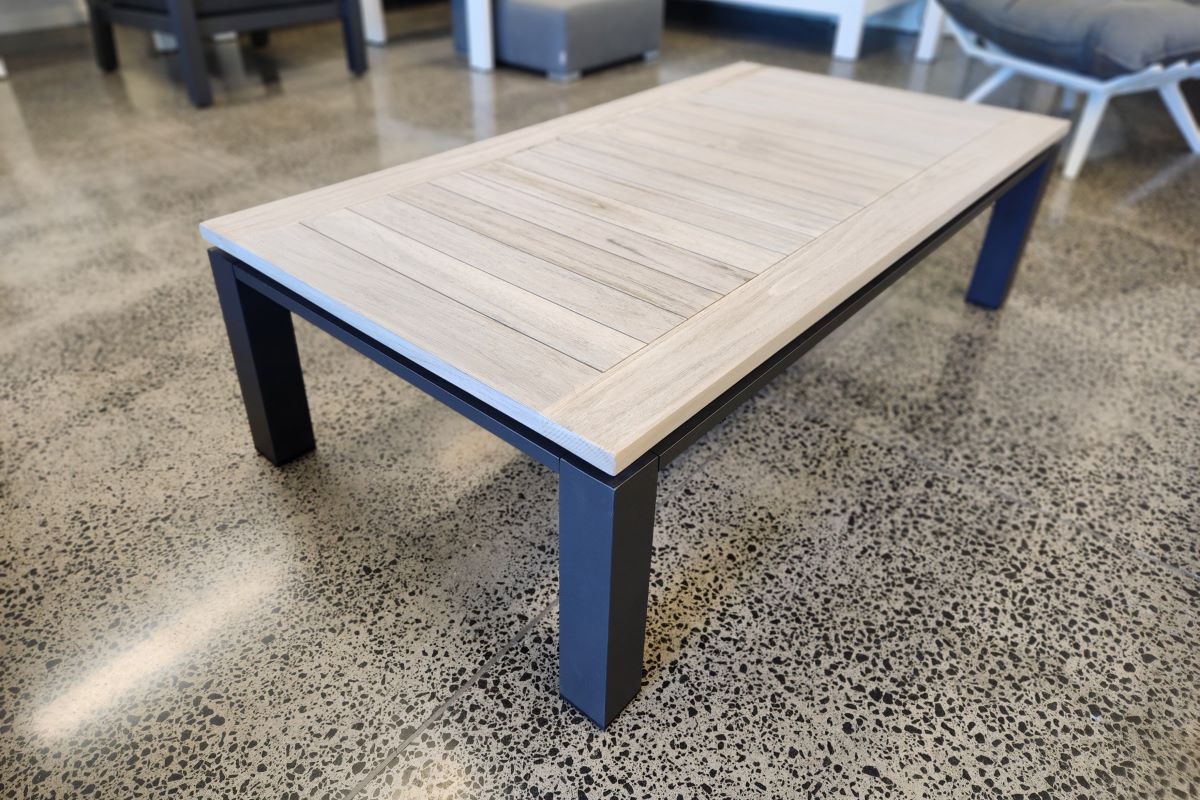 concept coffee table lava with teak top