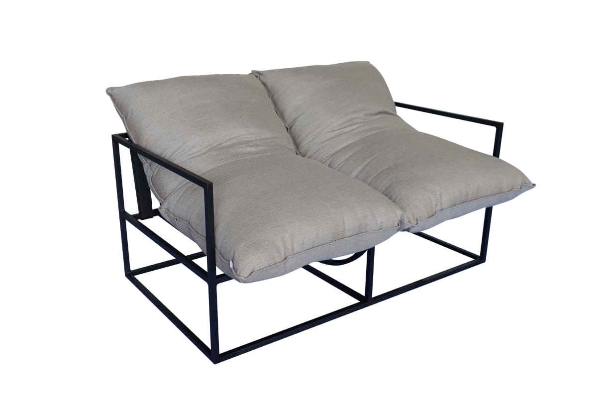 coral 2 seater sofa black/beige