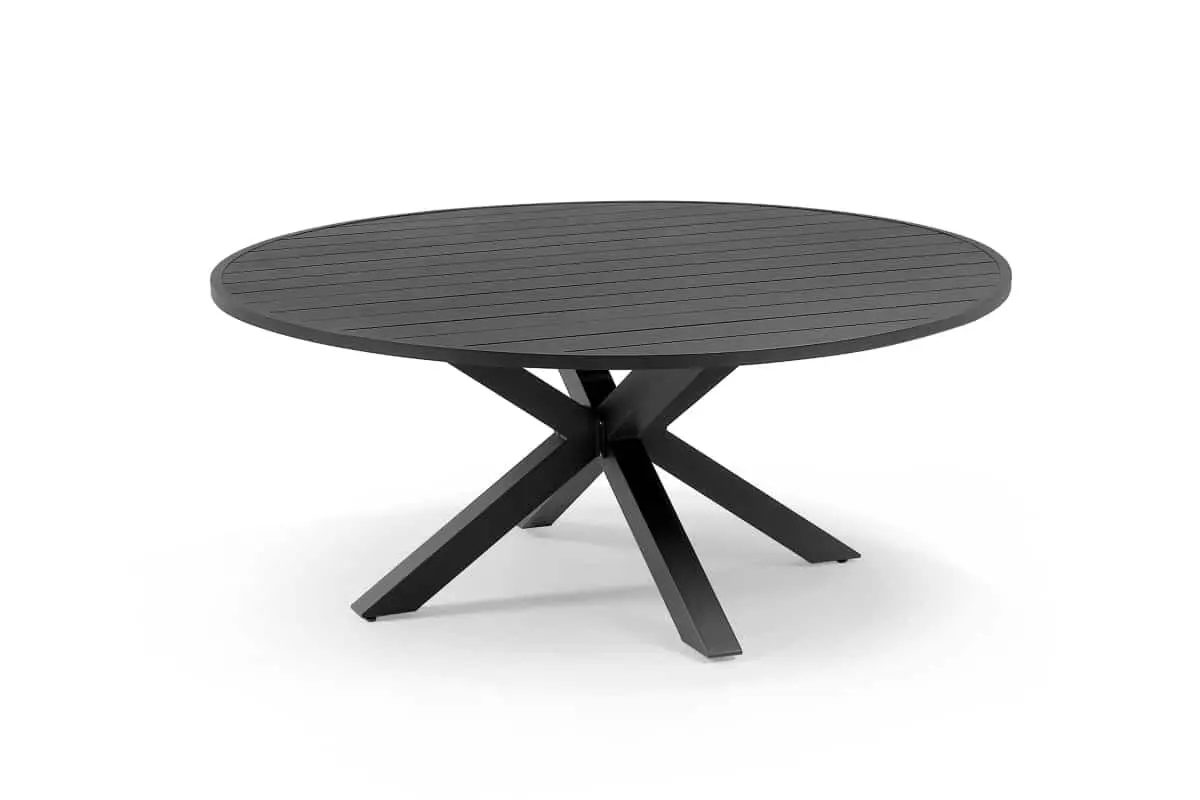cove round cross leg dining table 180cm charcoal