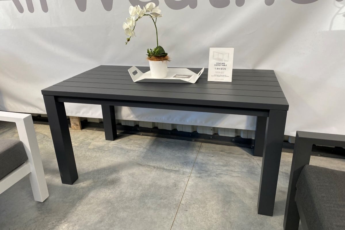 cove low dining table charcoal 1.4m