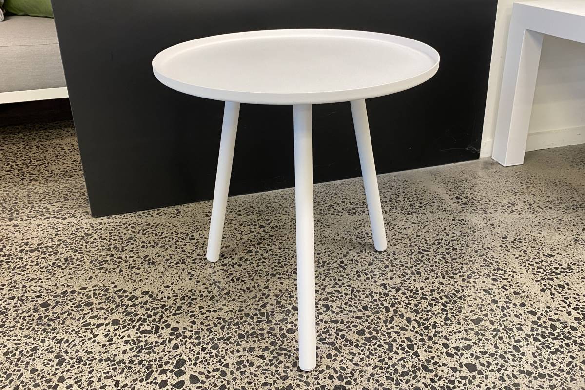 palm round coffee table set white