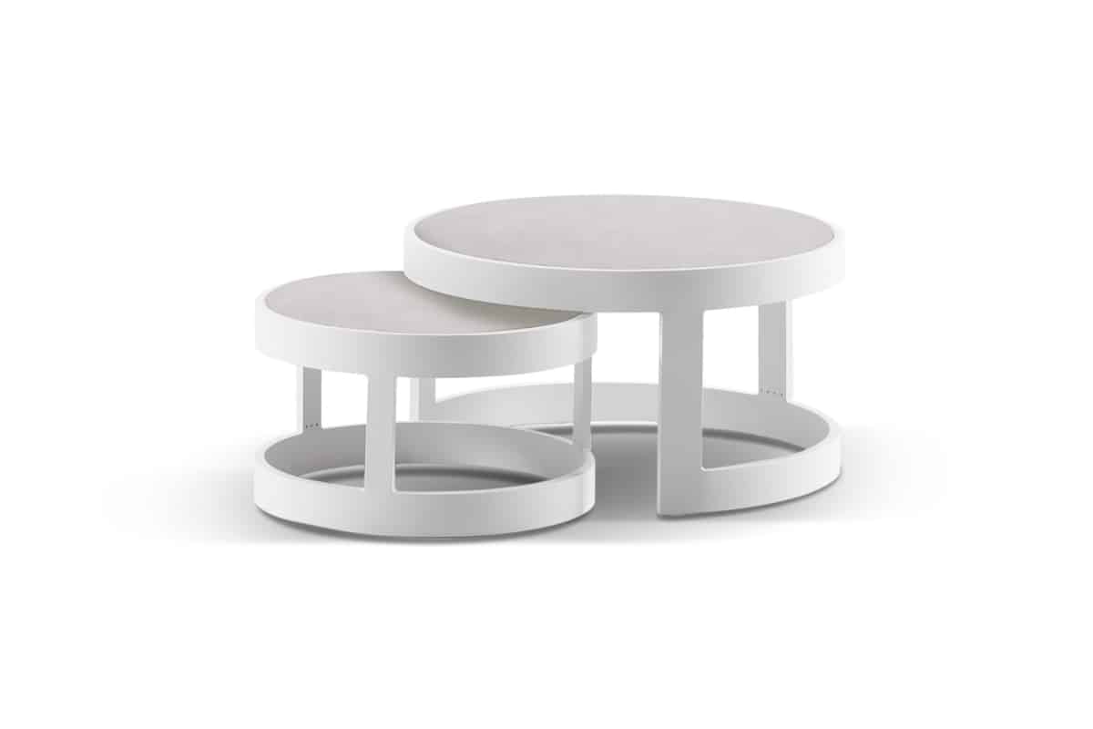 coast white round coffee table set