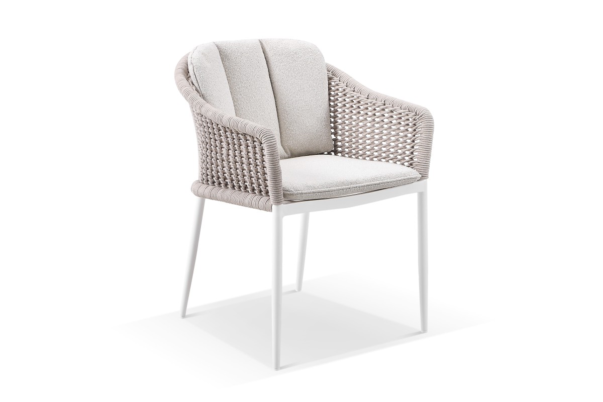 amalfi outdoor dining chair white