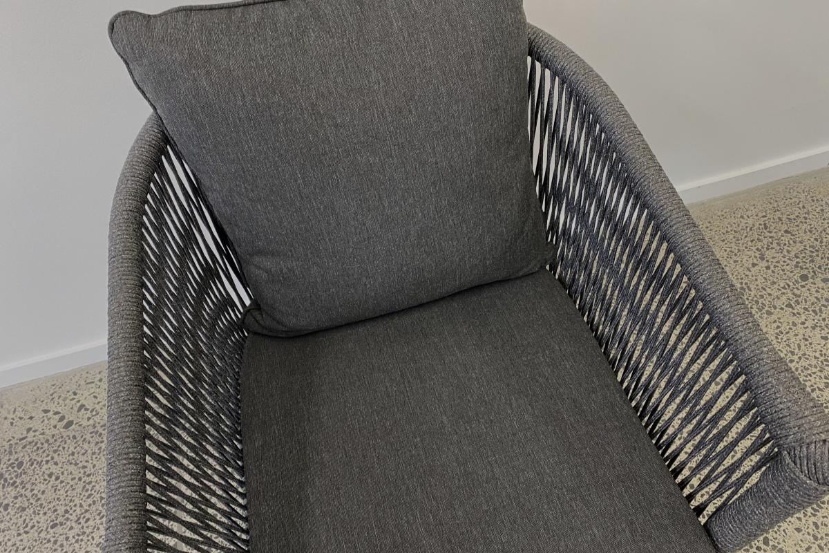 bay-charcoal-chair-closeup bay rope outdoor dining chair with olefin cushion charcoal