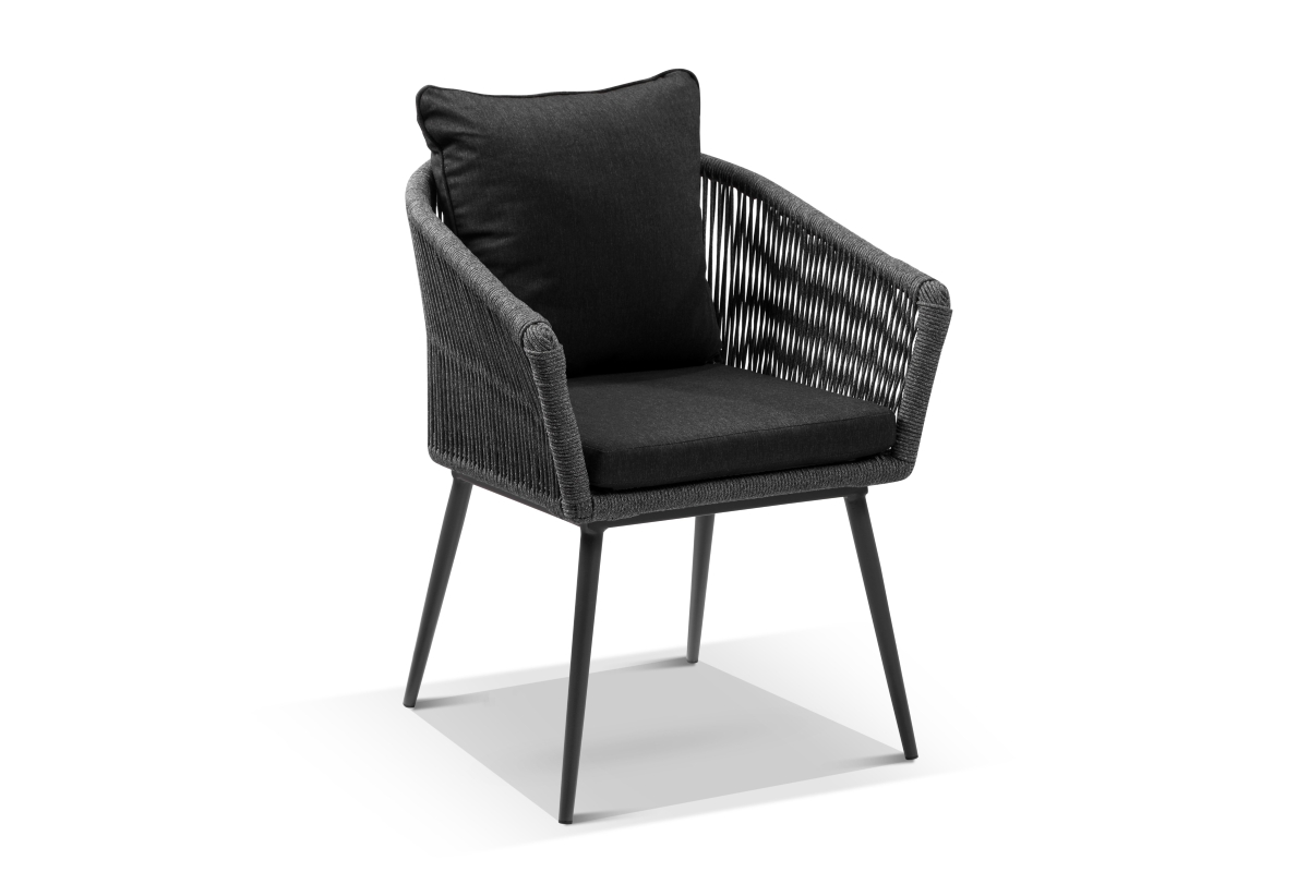 bay rope outdoor dining chair charcoal