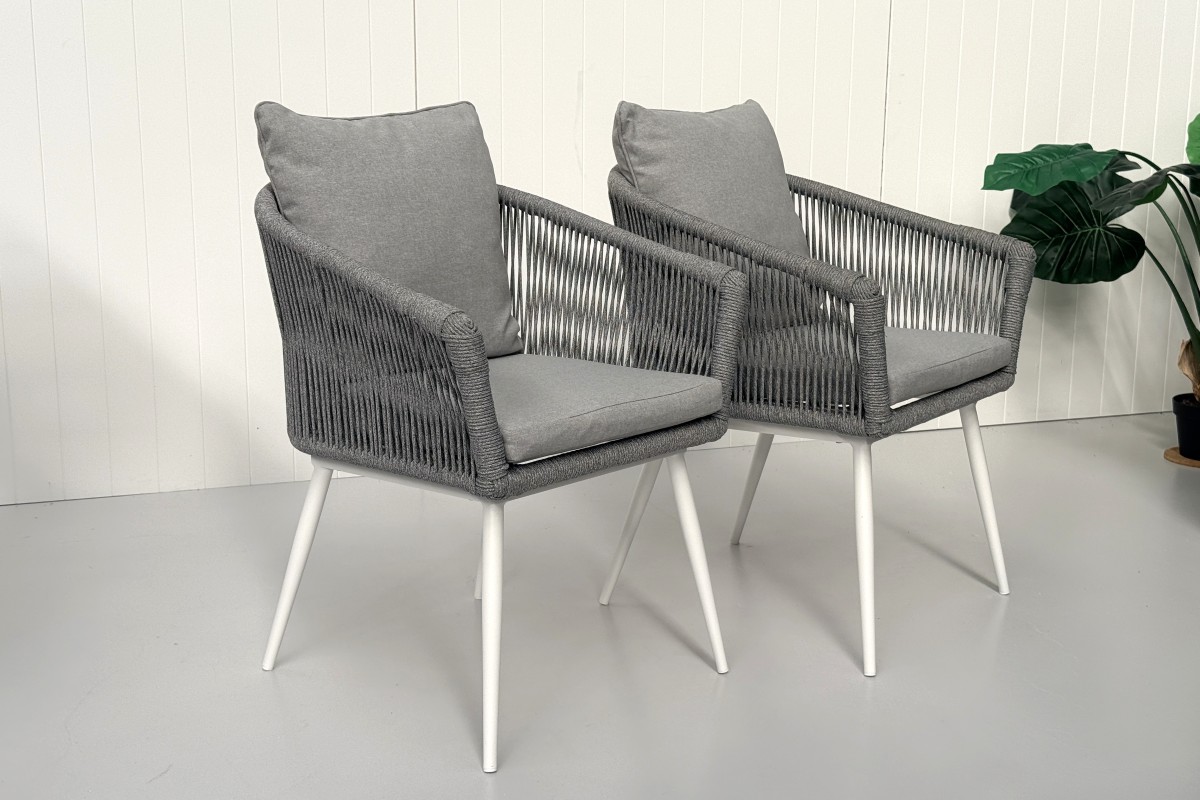 bay rope dining chair set of 2 white
