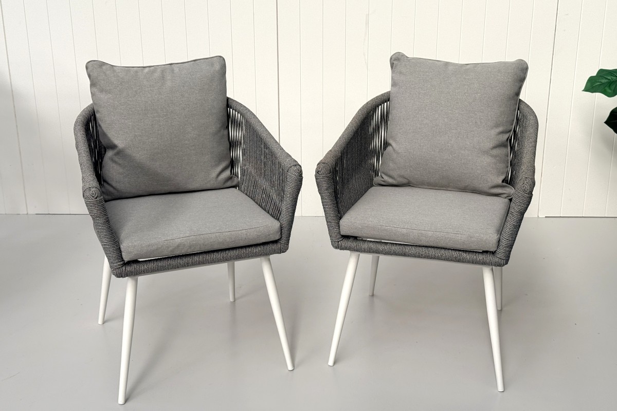 bay rope dining chair set of 2 white