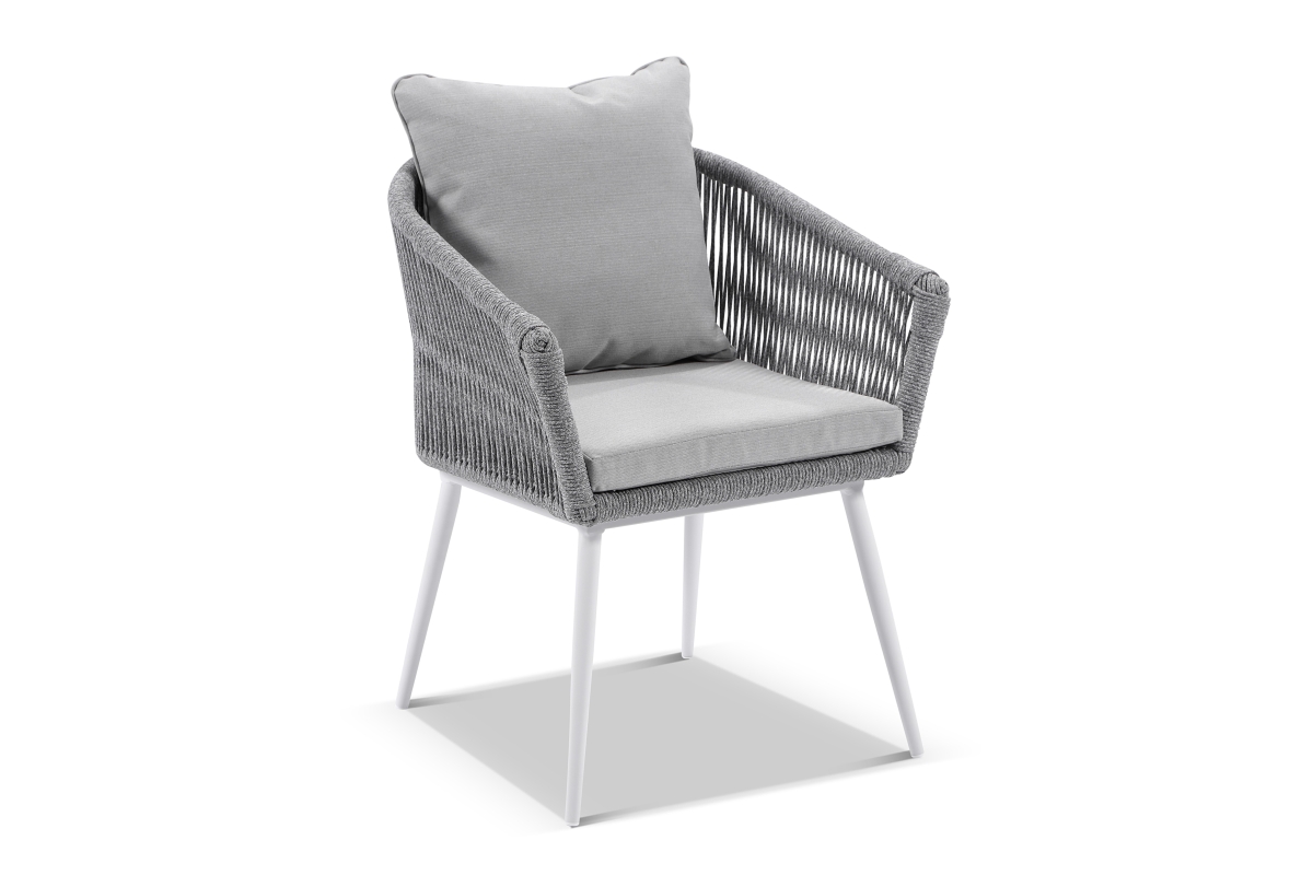bay rope outdoor dining chair white