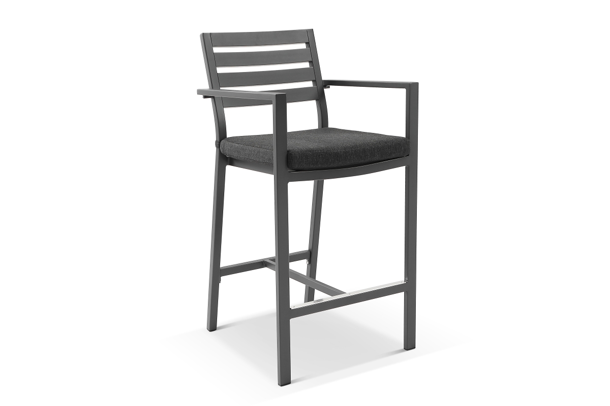 beach aluminium outdoor bar stool charcoal