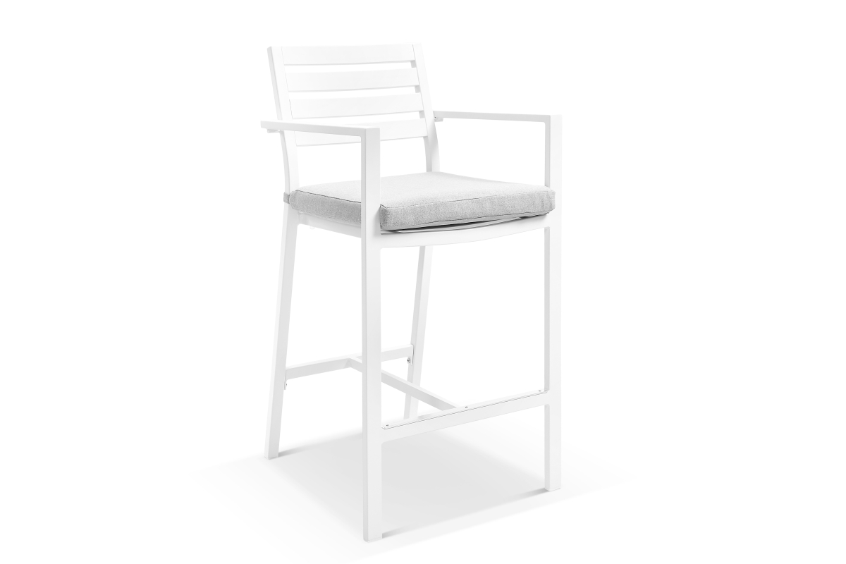 beach aluminium outdoor bar stool white