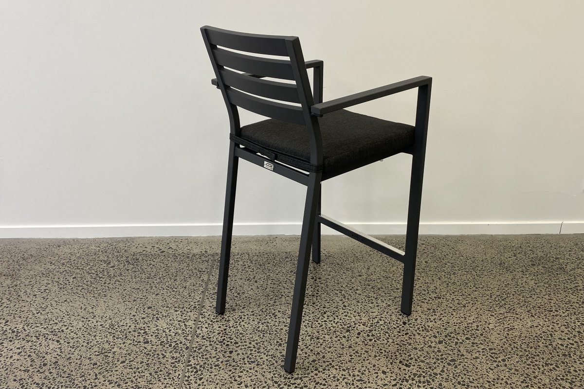 beach aluminium outdoor bar stool charcoal