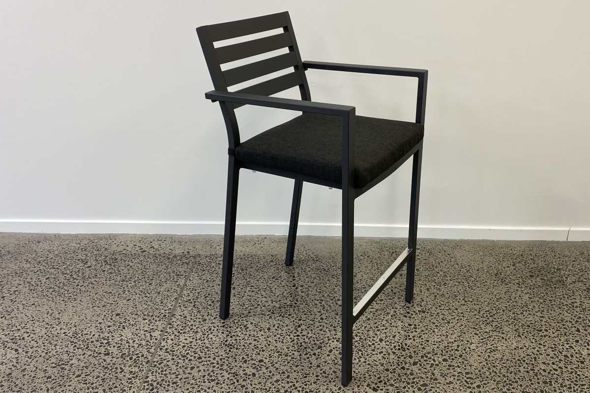 Beach Aluminium Outdoor Bar Stool Charcoal Modern Style