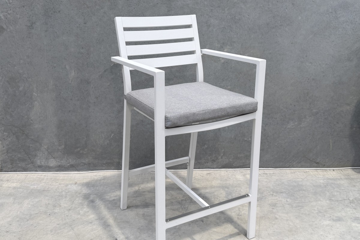 beach aluminium outdoor bar stool white