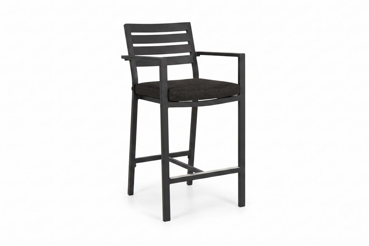 beach aluminium outdoor bar stool charcoal
