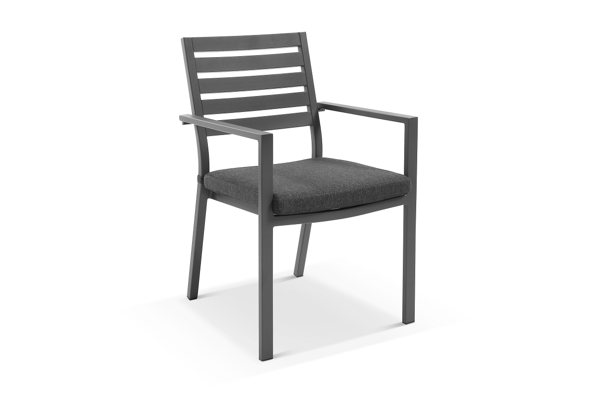beach aluminium outdoor dining chair charcoal