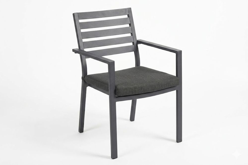 beach aluminium outdoor dining chair charcoal