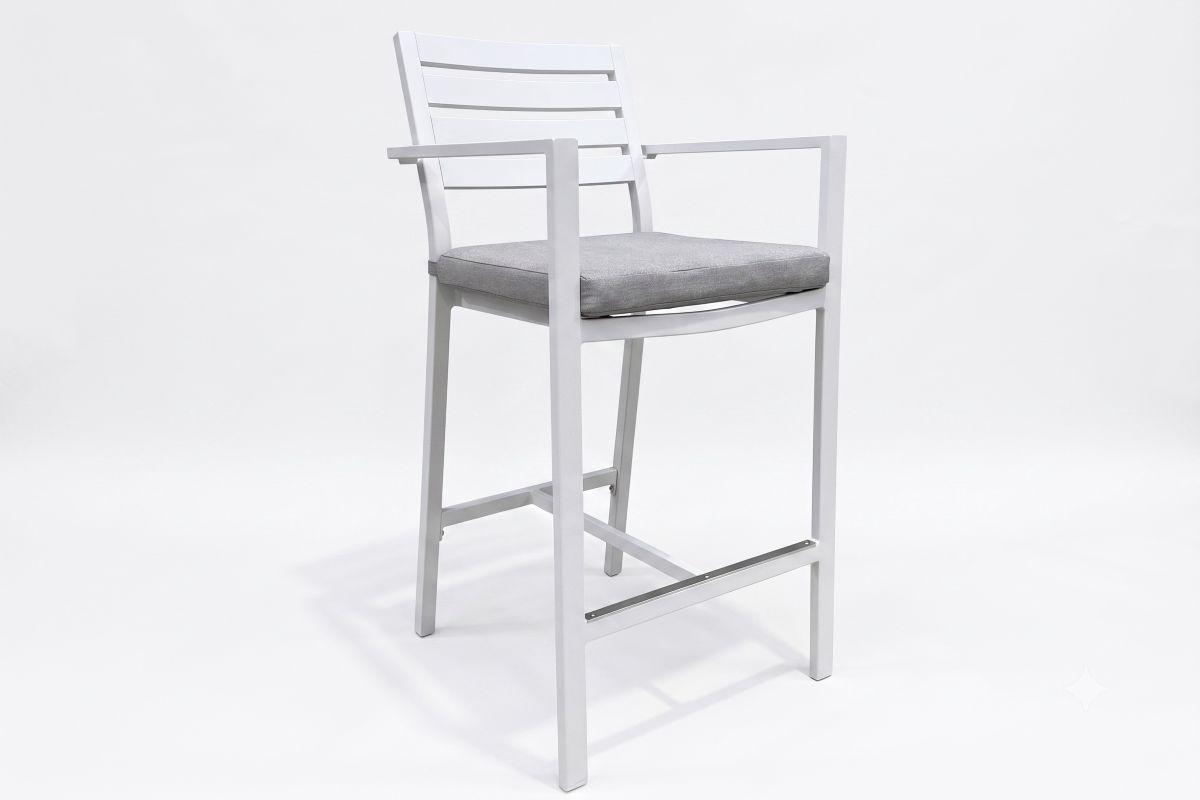 beach aluminium outdoor bar stool white