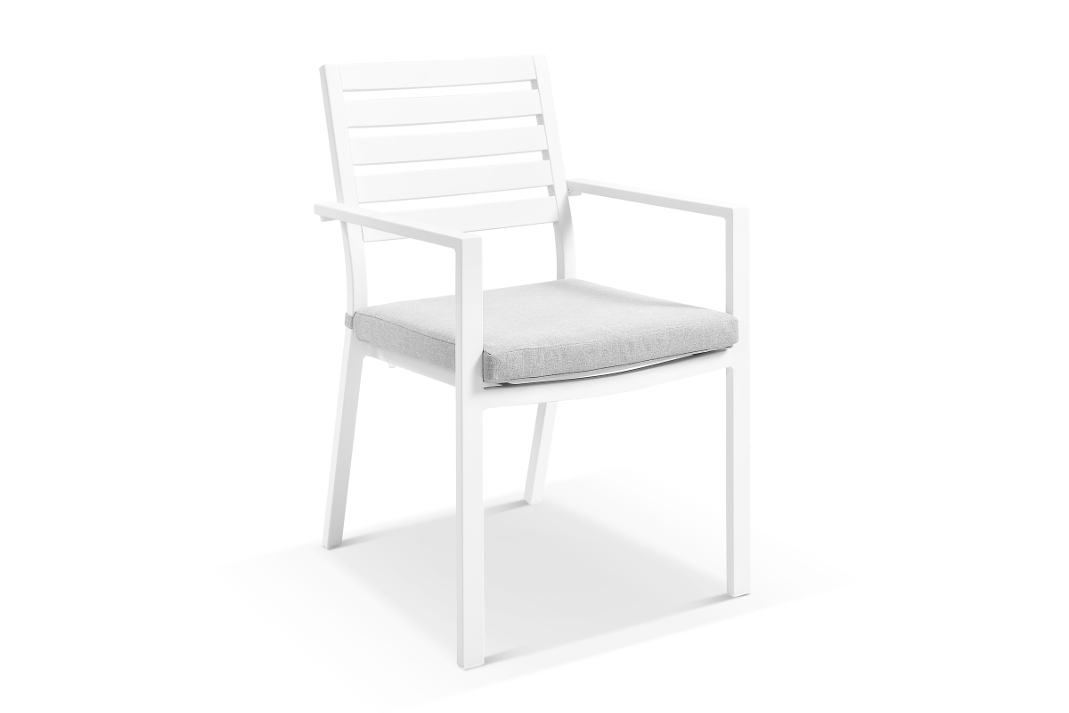 beach aluminium outdoor dining chair white