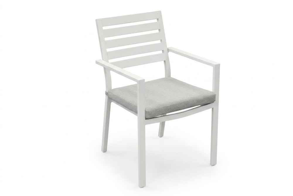 beach aluminium outdoor dining chair white