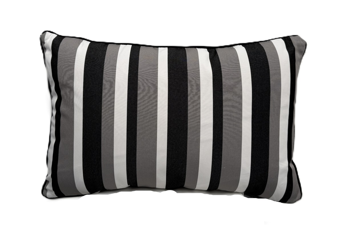 decor cushion black grey white stripe 60 x 40