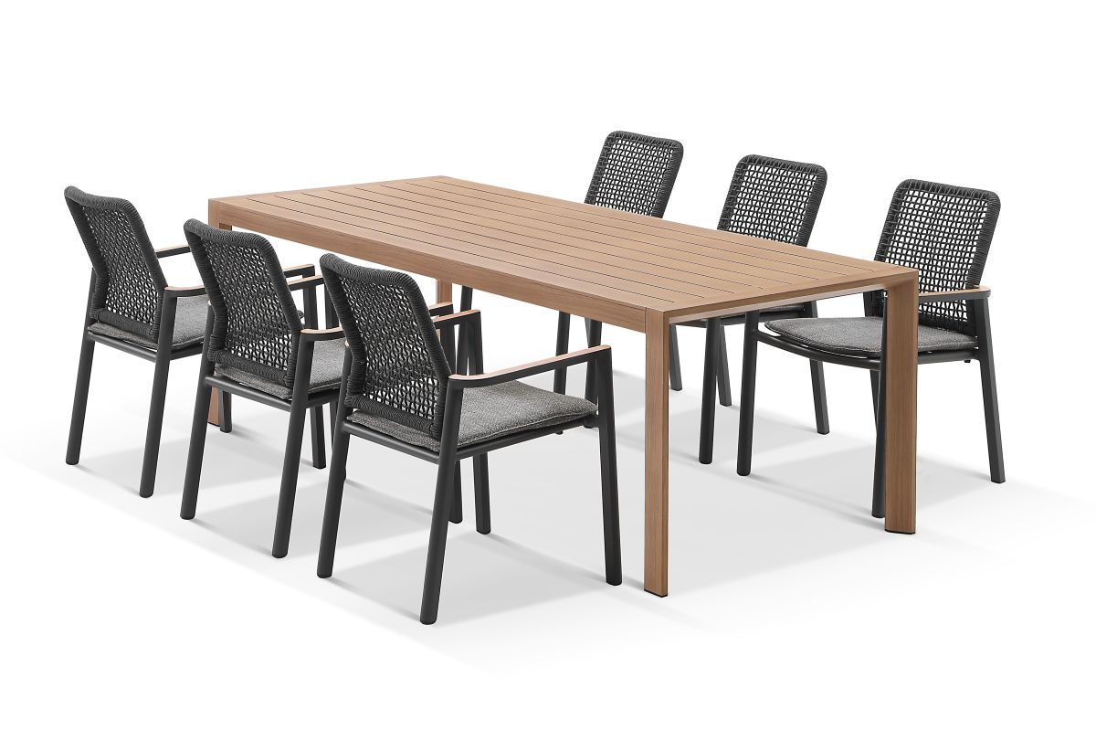 cambridge dining table 220cm walnut aluminium