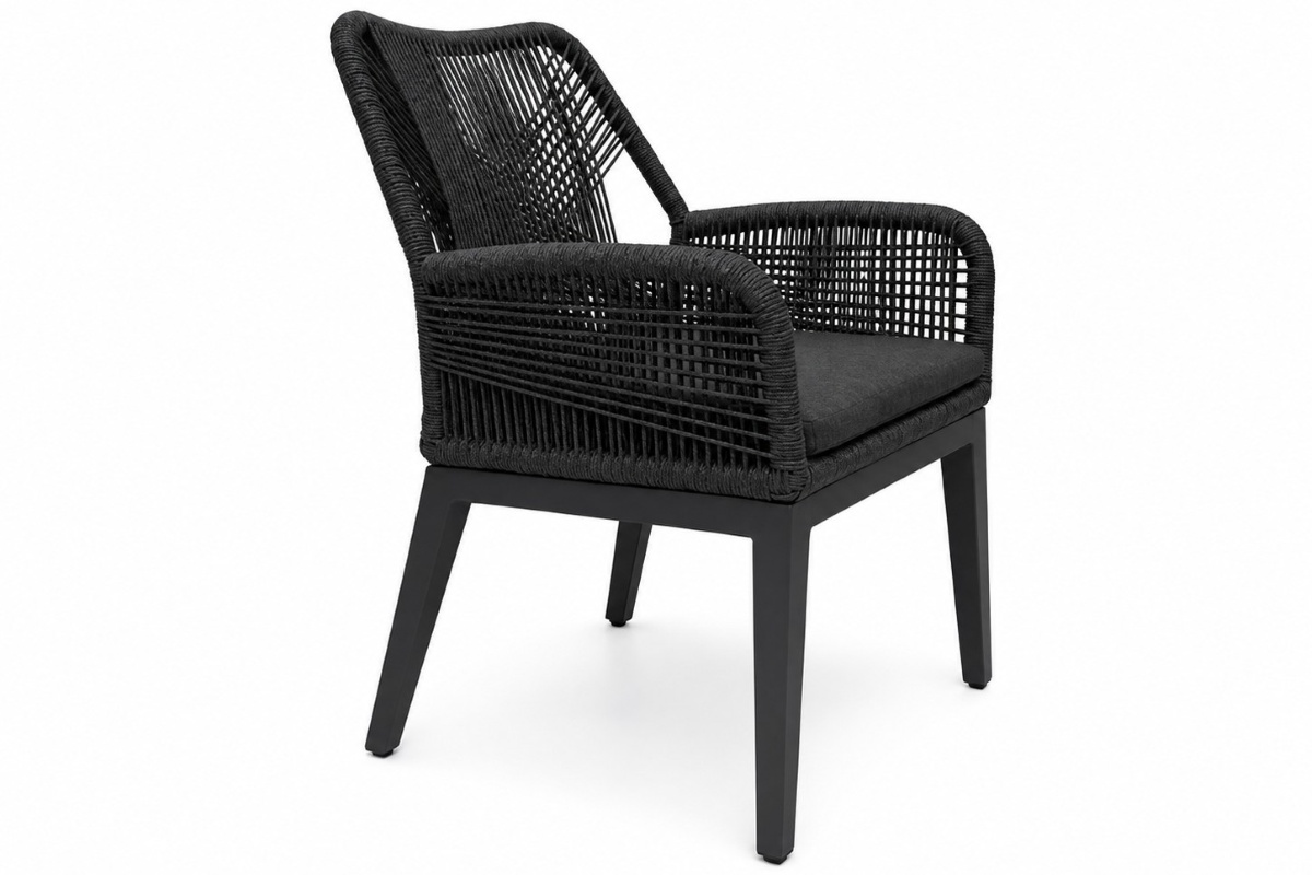 cape rope outdoor dining chair charcoal