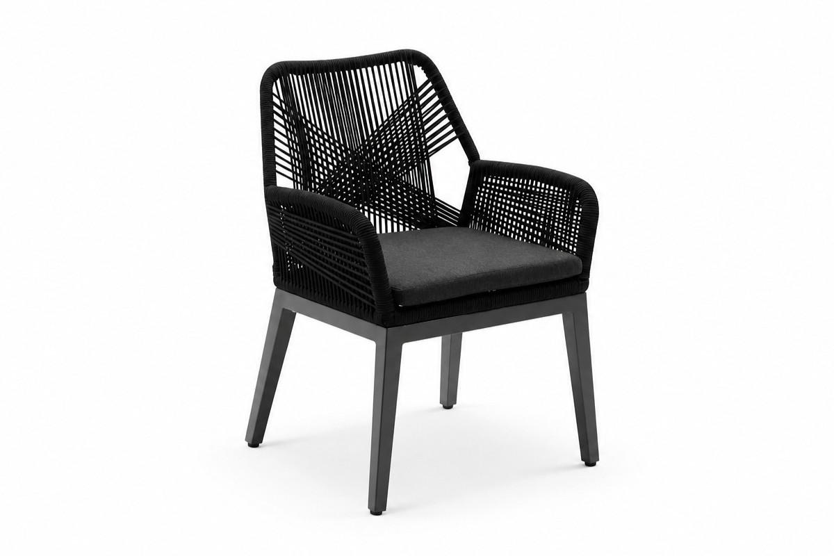cape rope outdoor dining chair charcoal