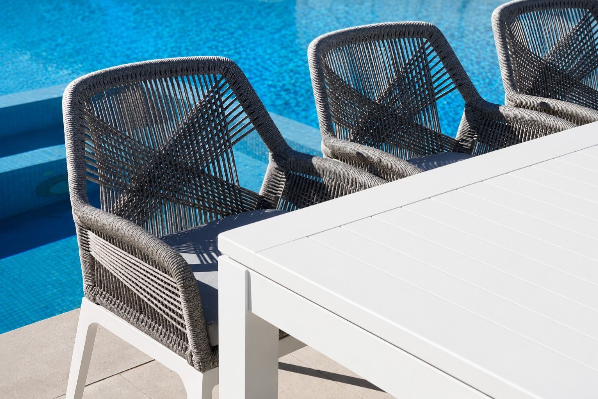 cape rope outdoor dining chair white