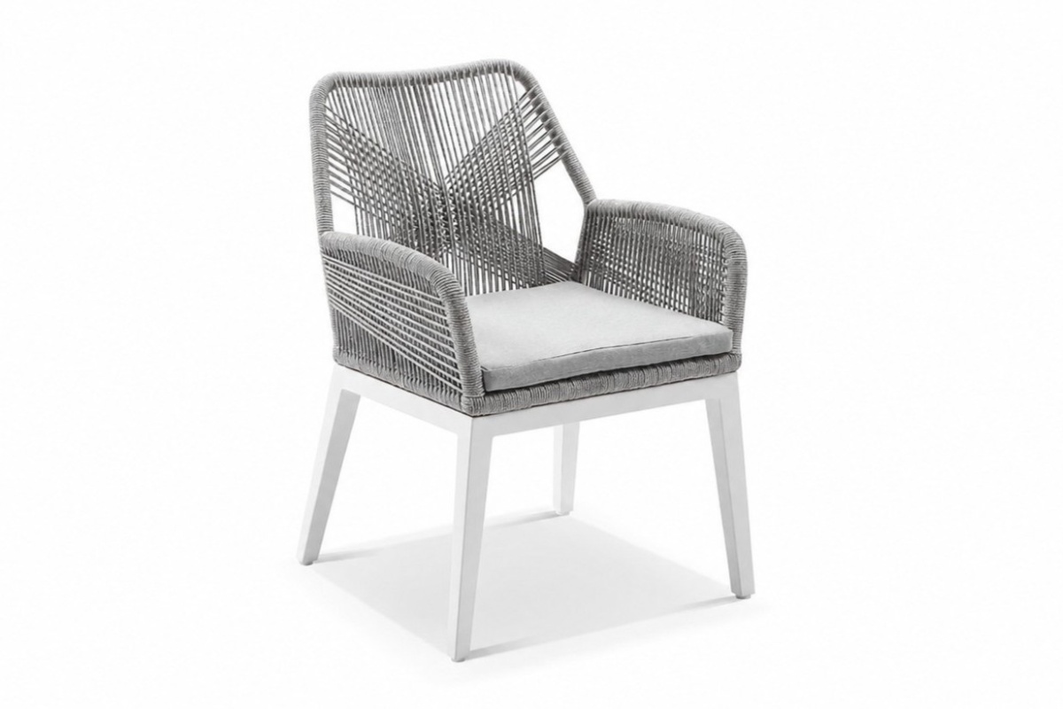 cape rope outdoor dining chair white