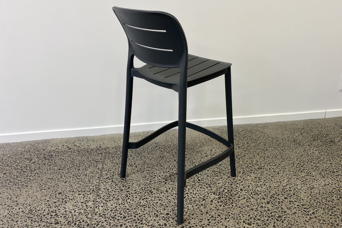 Grace Resin Bar Stool Charcoal 65cm Modern Style