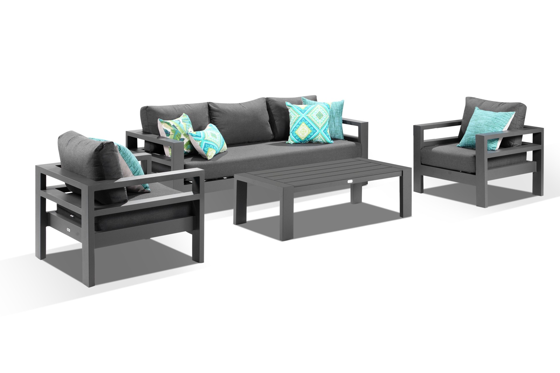 coast 3 seater lounge set charcoal