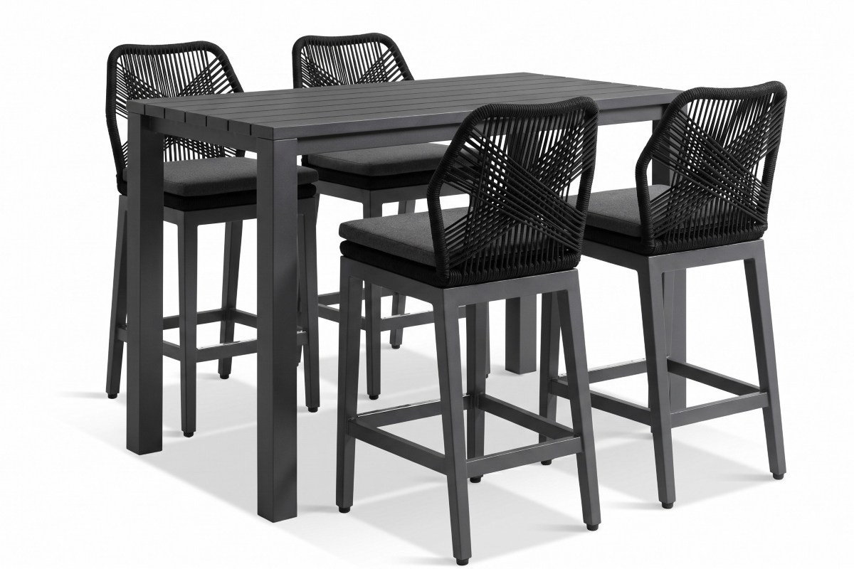 cove with cape chairs bar leaner set charcoal