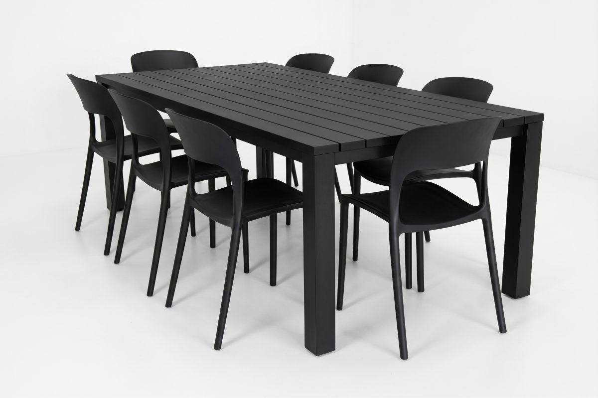cove black 9pc outdoor dining set
