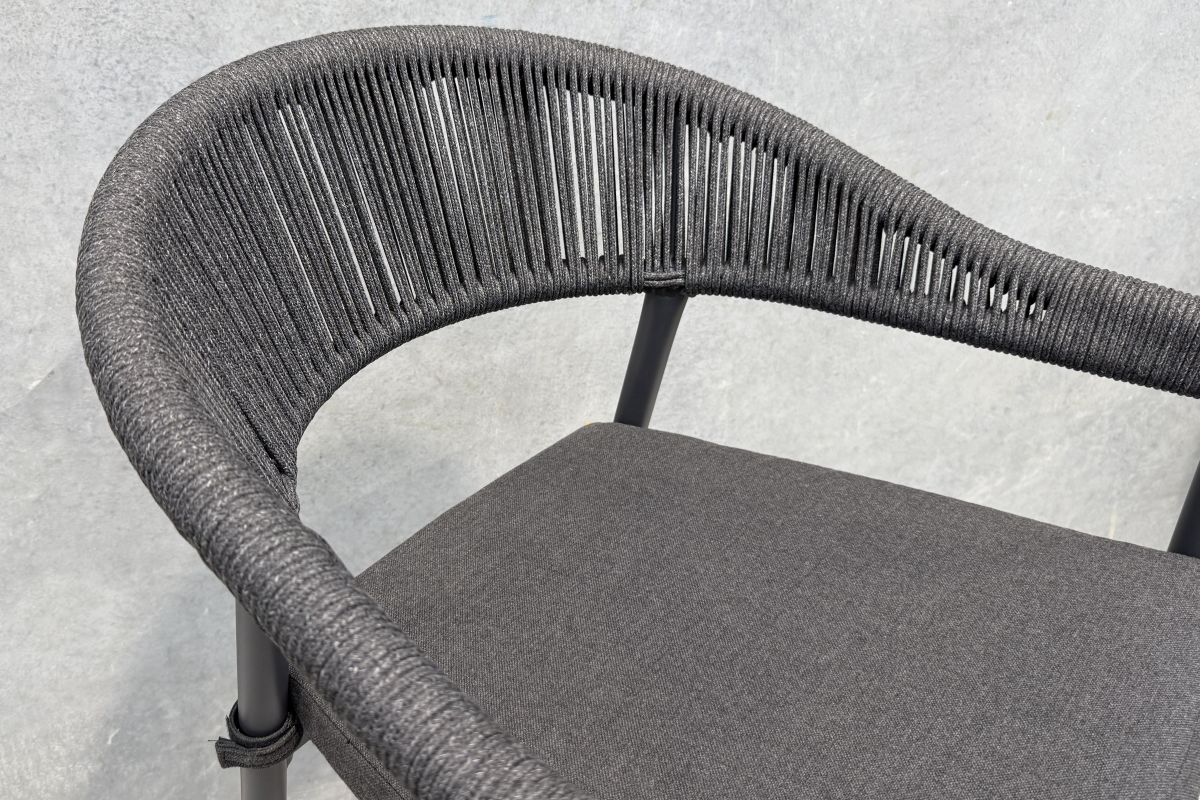 cove bar stool charcoal with olefin cushion