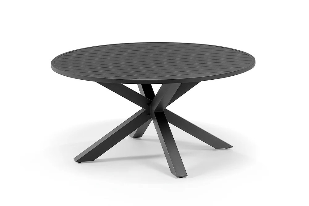 cove round cross leg dining table 140cm charcoal