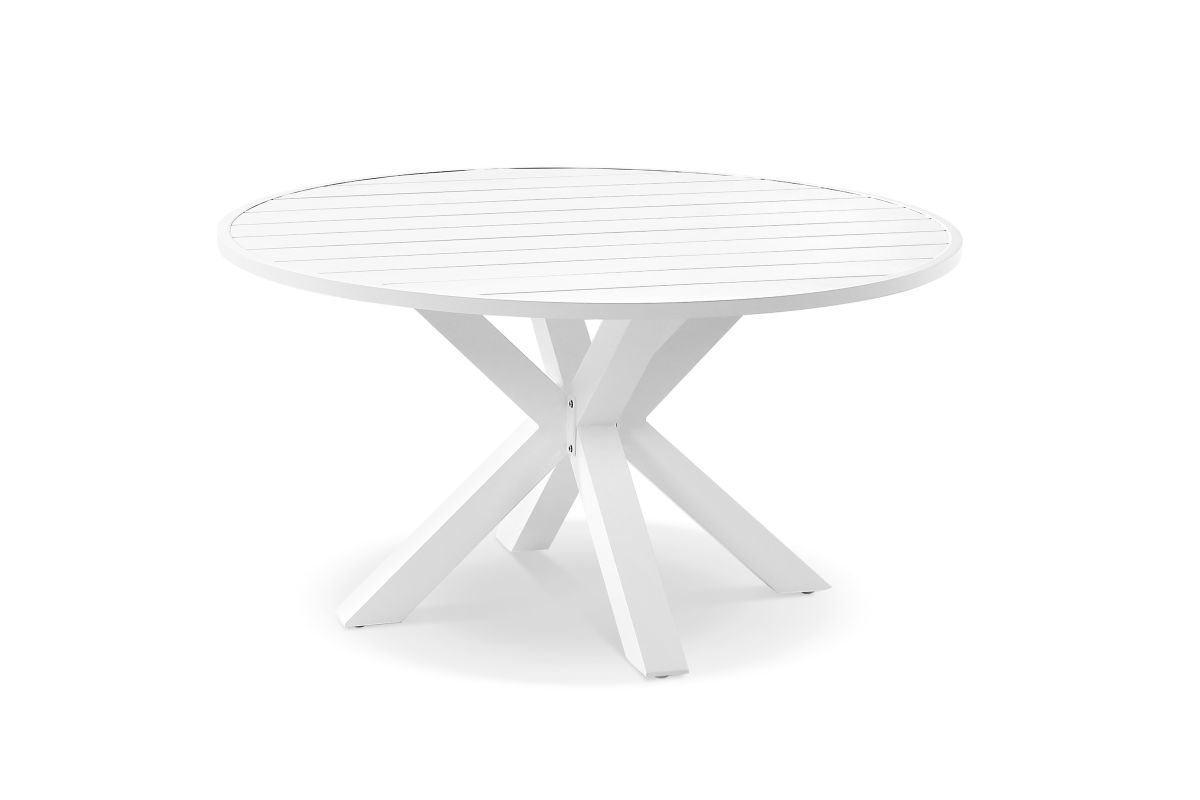 cove round cross leg dining table 140cm white