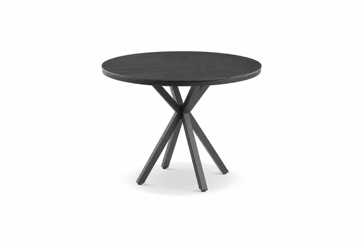 cove round ceramic outdoor dining table 100cm charcoal
