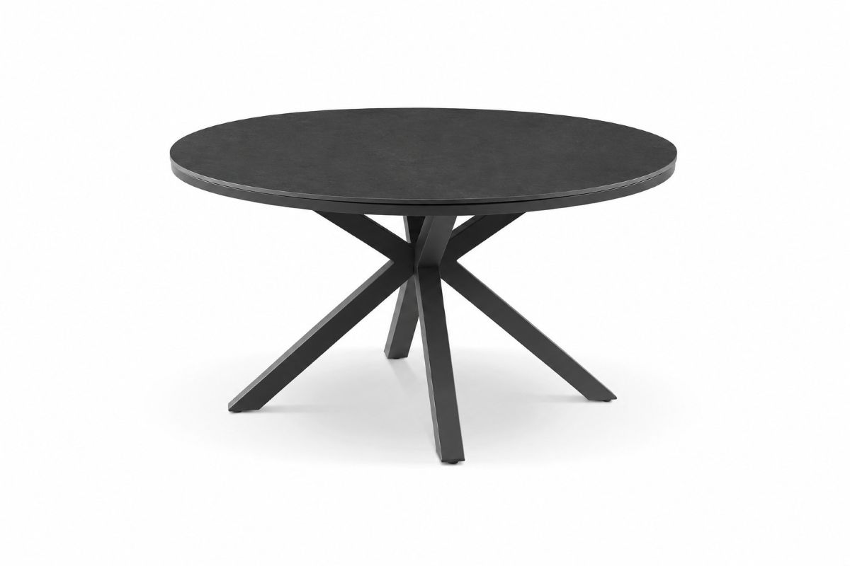 cove round ceramic outdoor dining table 140cm charcoal