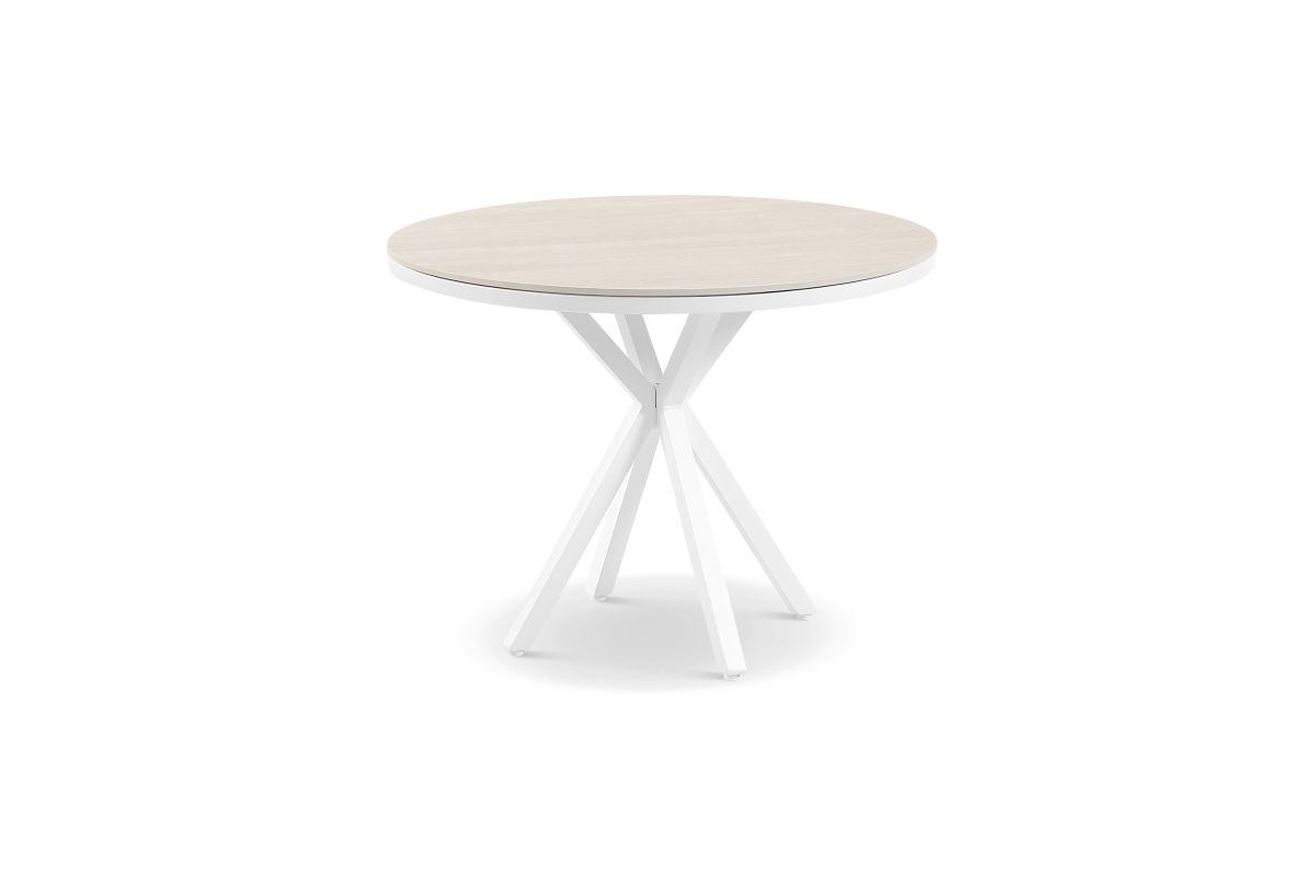 cove round ceramic outdoor dining table 100cm natural