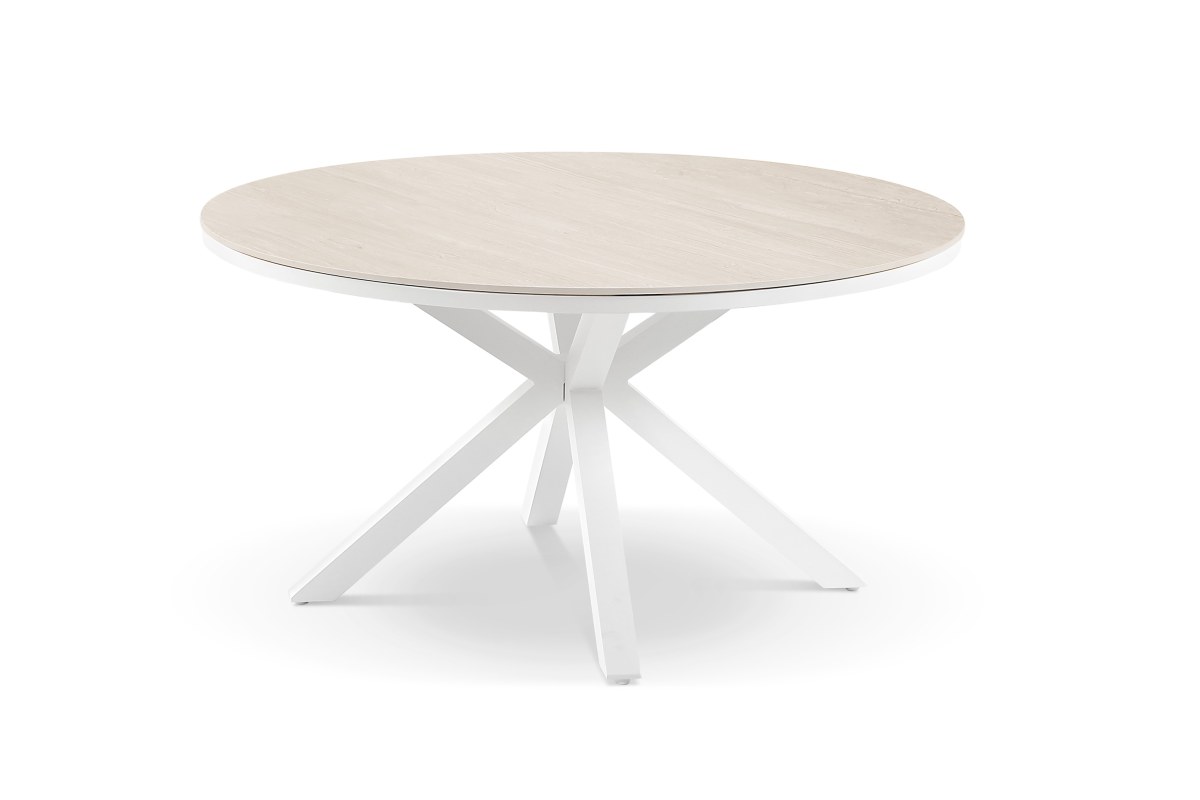cove round ceramic outdoor dining table 140cm natural