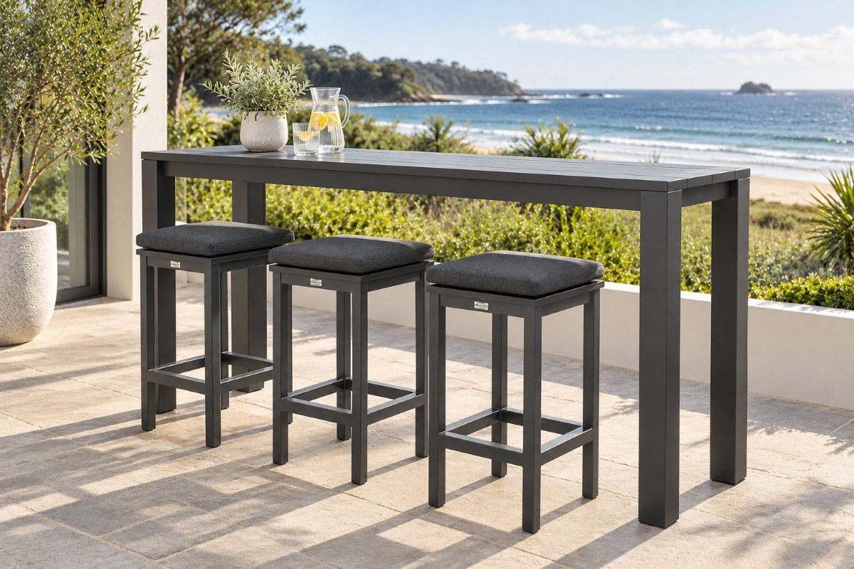 cove bar table charcoal 195 x 42 x 105cm