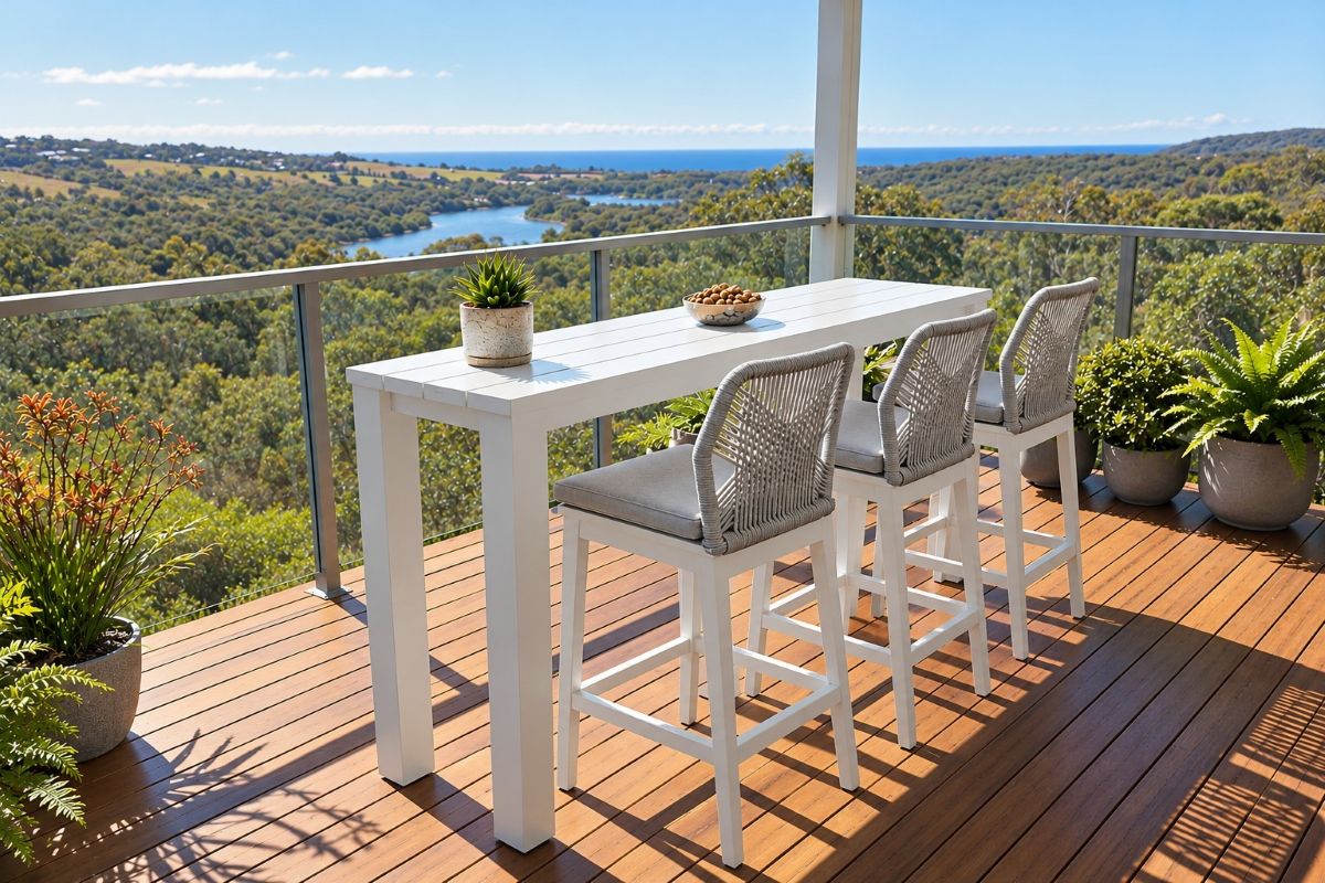 cove bar table white 195 x 42 x 105cm