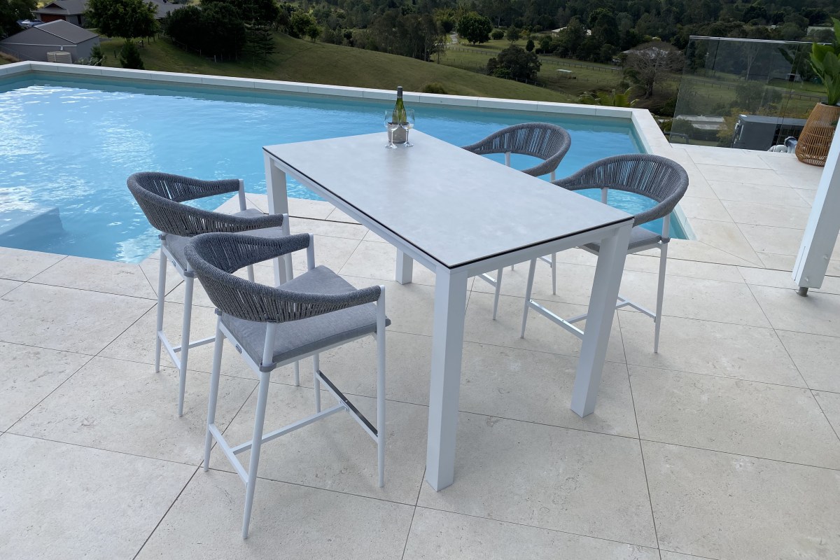 cove ceramic bar table white 140 x 74 x 105cm