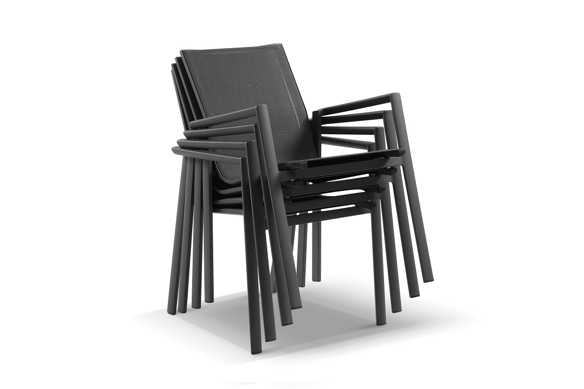 cuba sling outdoor dining chair charcoal