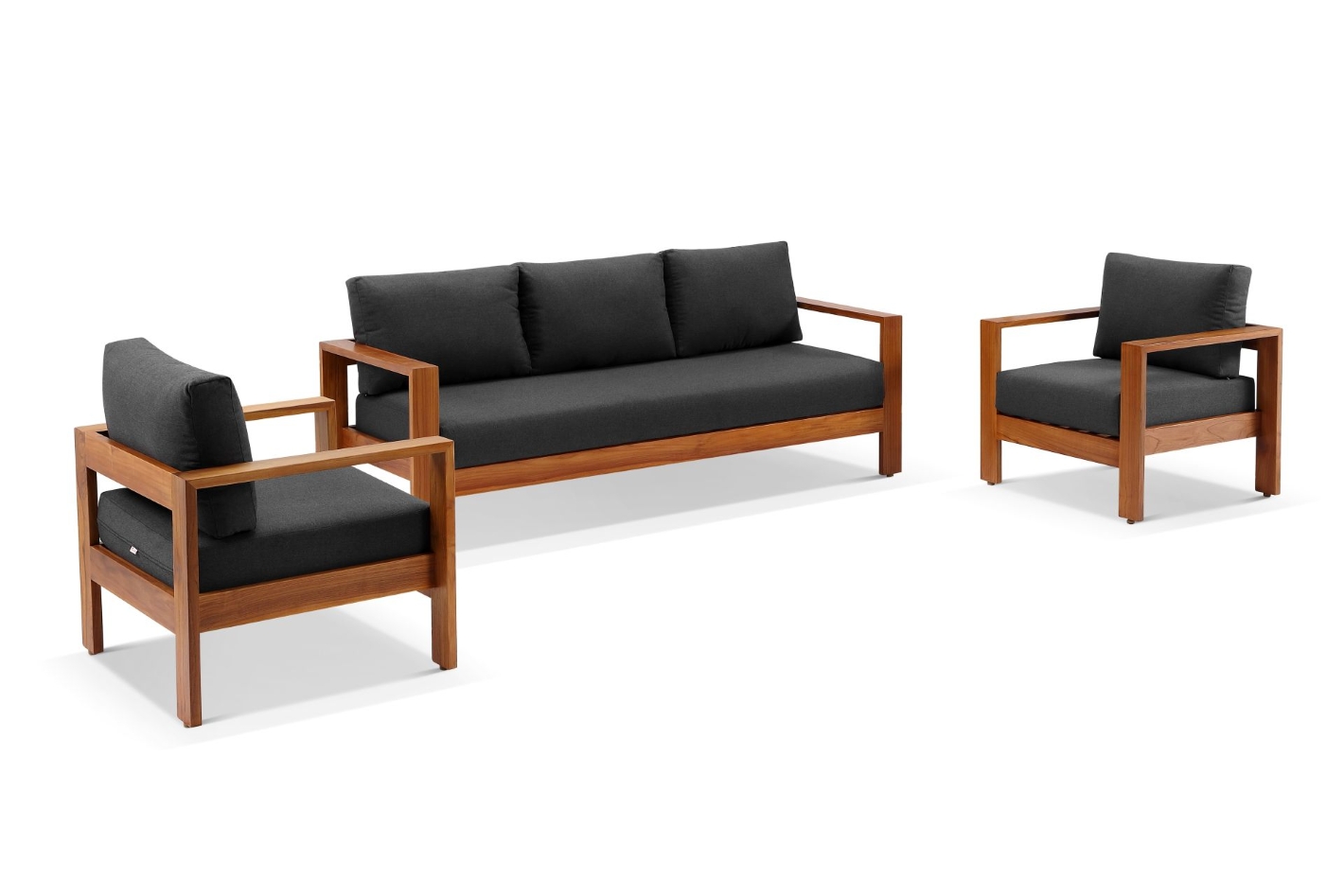 delta 4pc teak lounge set sooty sunbrella